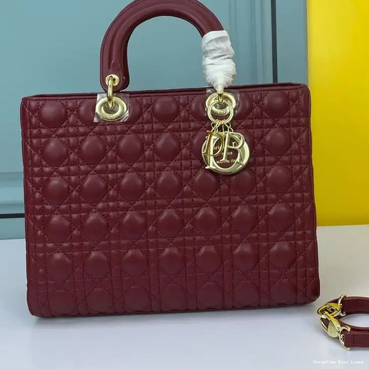 Cheap Large Dior Lambskin Gold Burgundy Cannage Bag Lady 0406 Luxury